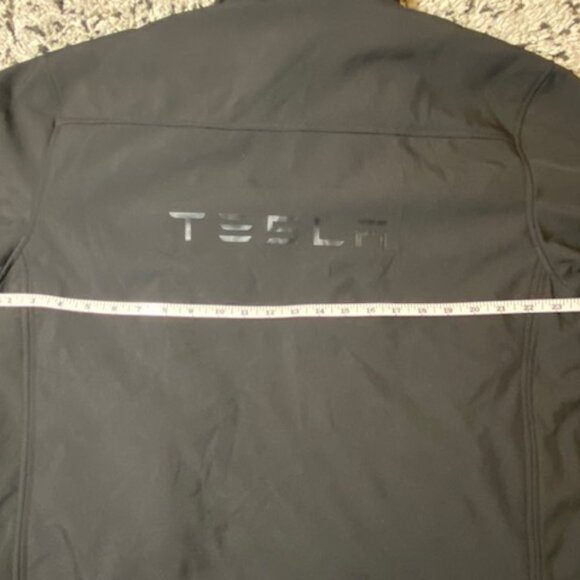 Tesla Men's Black Soft Shell Jacket Logo Full Zip Large Employee Windbreaker - Picture 13 of 15